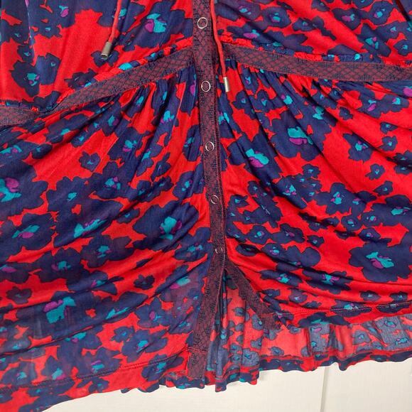 NWOT FREE PEOPLE Tunic Top M Merlot Combo Love Letter - Picture 9 of 15